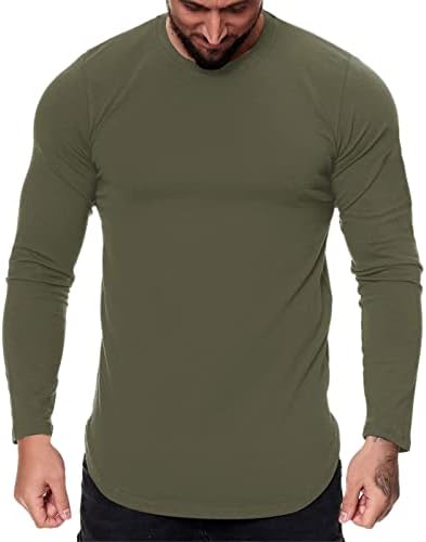 Xiloccer Мъжки Ризи, Модни Ежедневни Спортни За Фитнес На Открито С Извито Подолом, Однотонная Тениска С кръгло