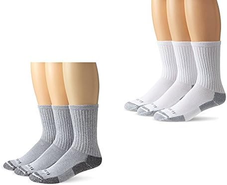 Мъжки Всесезонни Памучни работни чорапи Carhartt от 3 опаковки Сив / Бял