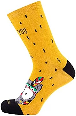 Глоб-ua дамски чорапи Duna с жълт совой, готини цветни памучни чорапи за жените, цветни чорапи, памучни жълти чорапи