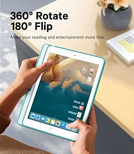 Калъф Earto за iPad 6-то поколение с клавиатура, Клавиатура за iPad 5-то поколение, iPad 2 Air, Air 1, Pro 9,7 инча, 7 цвята с подсветка, калъф за безжична клавиатура със завъртане на 360 °