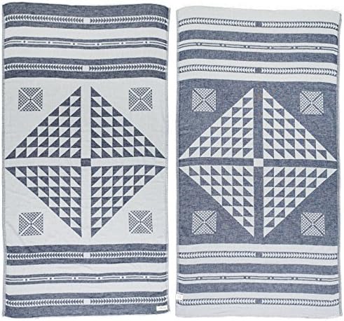 Двухслойное турското кърпа Bersuse от памук Аруба - 37x70 см, тъмно-синьо (пакет от 6)