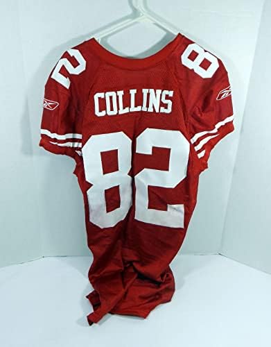 2009 Сан Франциско 49ерс Колинс №82, Издаден в Червената фланелка 44 DP30870 - Използваните тениски За игри NFL