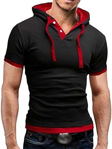 Maiyifu-GJ Мъжки Модни Спортни Блузи с къс ръкав Muscle Fit Workout Gym Hoody Класическа Стилна Тениска Облегающая