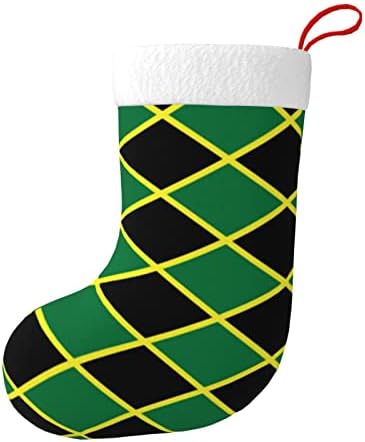 Коледни Чорапи Augenstern В Ивица С Флага На Ямайка, Карибските Двустранни Чорапи За Окачване На Камината