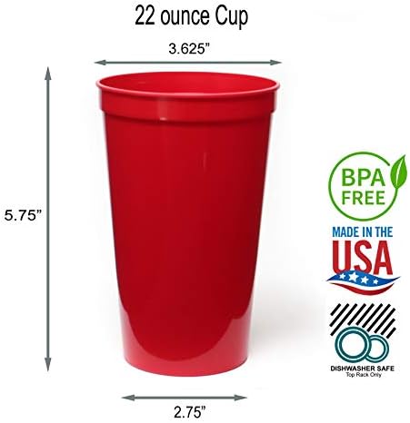 Многократна употреба пластмасови Чашки за стадион Ролинг Sands е с тегло 22 грама, 8 опаковки, Направено в САЩ,