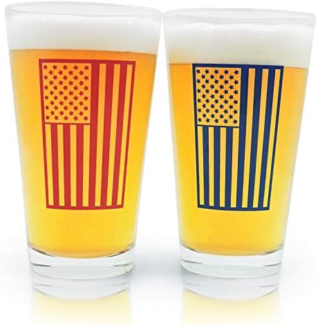 Подаръчен комплект бирени чаши с халба на американското | Идеален чаша като подарък за Коледа, Деня на ветераните,