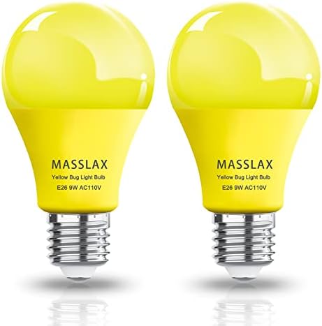 MASSLAX 4 Опаковки Кехлибар и жълтите led крушки от насекоми за улиците, 9 W се заменят с по 100 W, Основни led