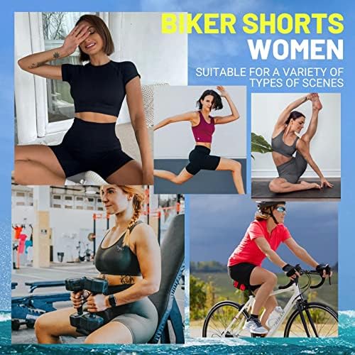 3 Опаковки Байкерских Къси панталони с джобове за жени – 5 Спортни Шорти от Ликра с висока Талия и контрол на корема