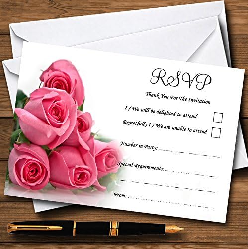 Розови Красиви Рози Персонални Покани Картички