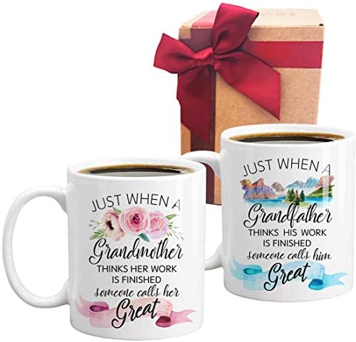 Кафеена чаша CHIEN-CHI PIPI 2023 2 комплекта за прабаби и дядовци, Подарък за обявяване на бременността, Чаша за