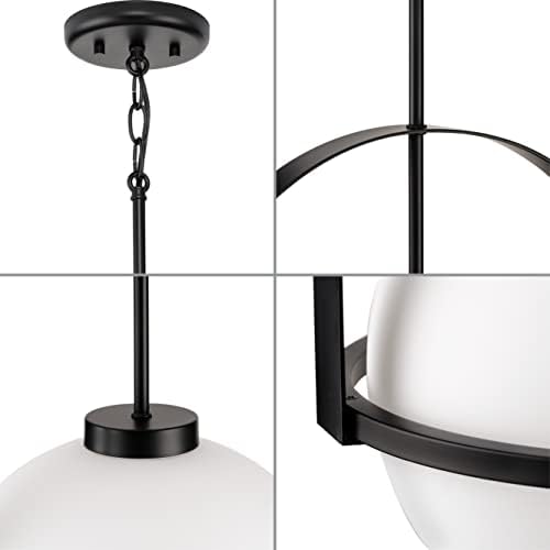Колекция Дилейн 21 инча. 1-Светъл цвят Матово Черно Окачен Лампа С Надпис от Съвременния Опал