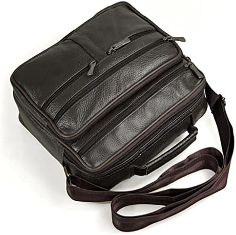 YCFBH Мъжки чанти-Месинджър от естествена кожа, Кафе цвят със Среден Размер, мъжки чанти-тоут, портфейл (Цвят: E,
