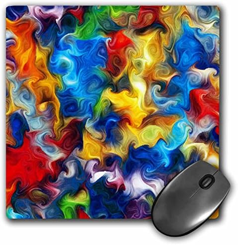 Подложка за мишка 3dRose LLC, 8 x 8 x 0,25 инча, Многоцветни Абстрактни къдрите (mp_41942_1)