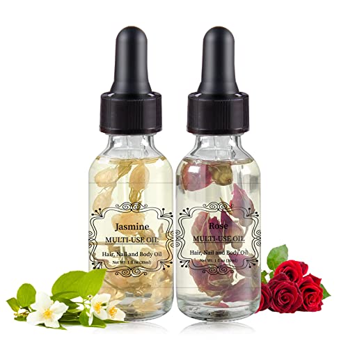 Универсално Масло за тяло Rose Жасмин, 2 Опаковки Естествени Етерични масла за грижа за лице, тяло, нокти и тяло